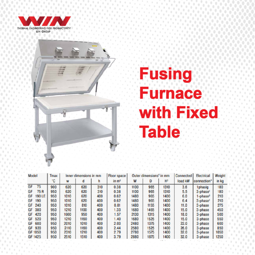 Fusing Furnace with Fixed Table